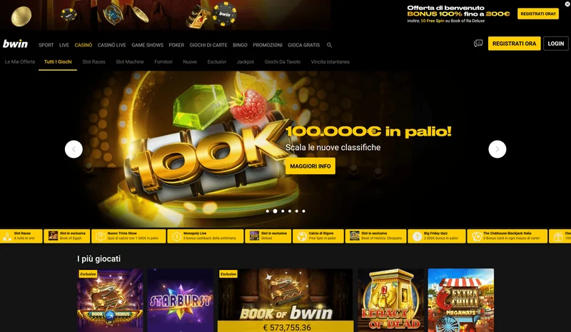 Bwin Casino Platform Interface